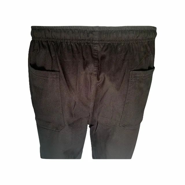 CALÇA BRIM PRETA COM ELÁSTIC E CADARÇO - 4 BOLSOS  - Foto 5