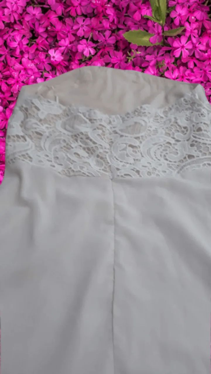 vestido offwhite com renda - Foto 3