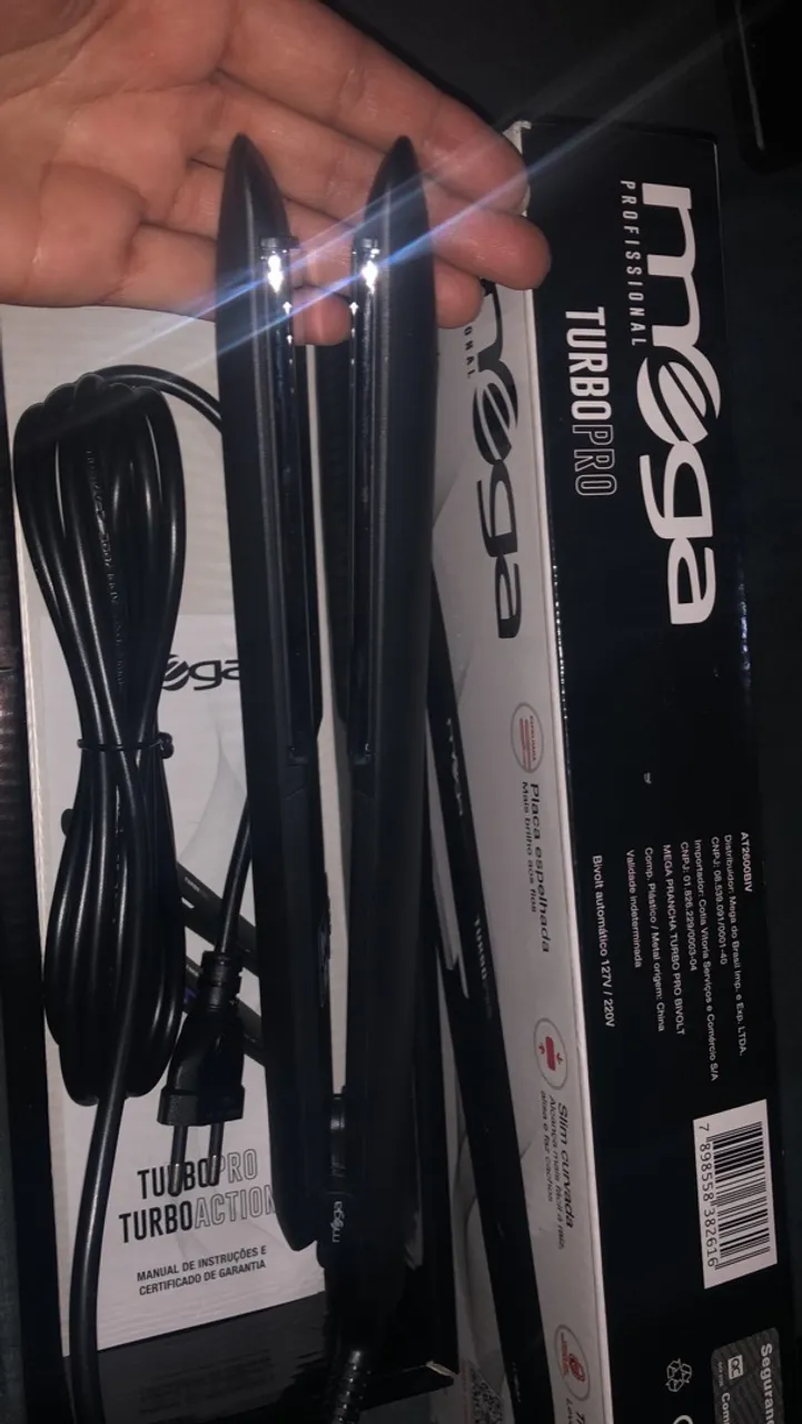 Prancha de Cabelo Mega Turbo Pro Bivolt - Nova