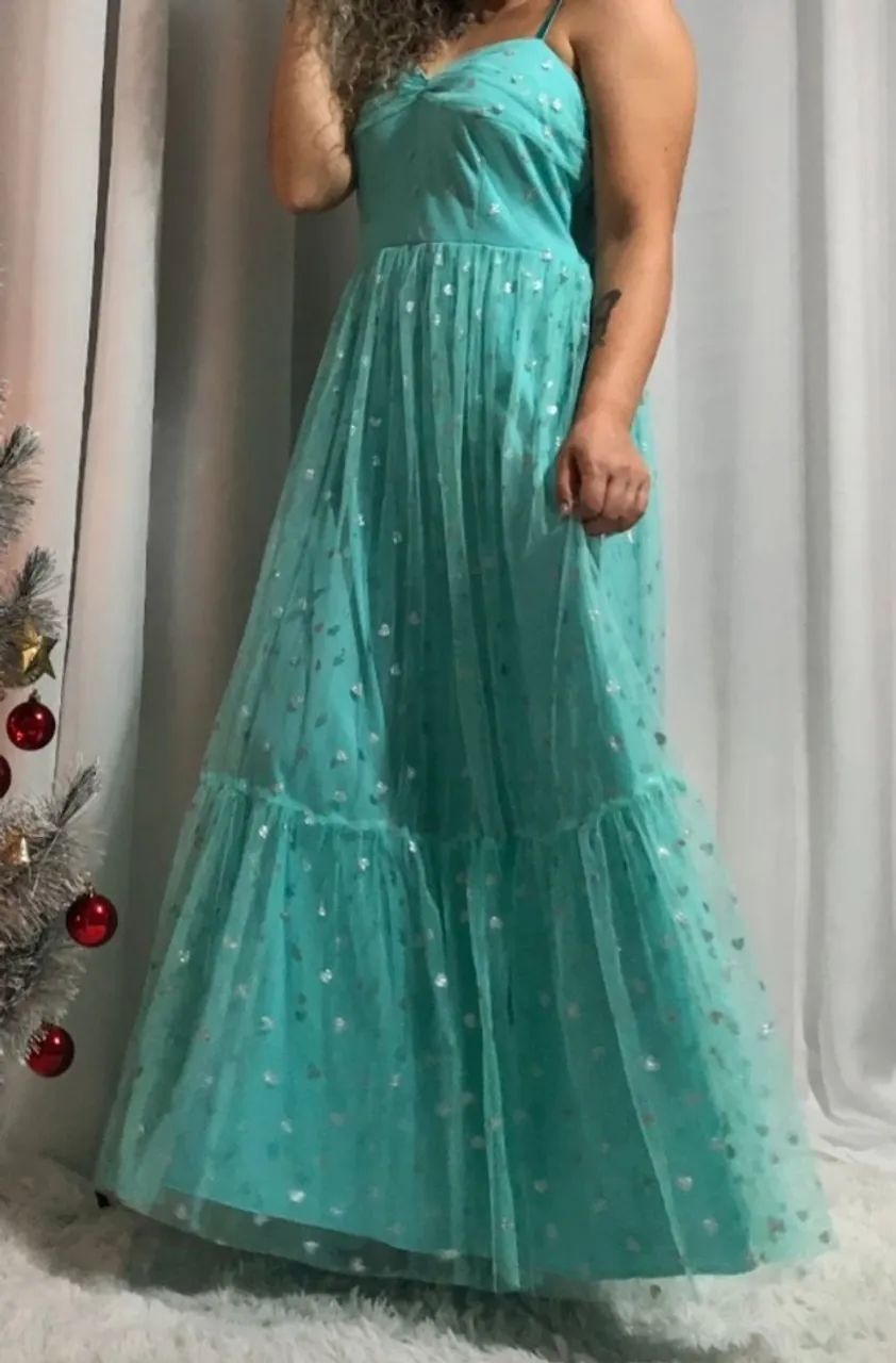 Vestido de festa verde de tule  - Foto 2