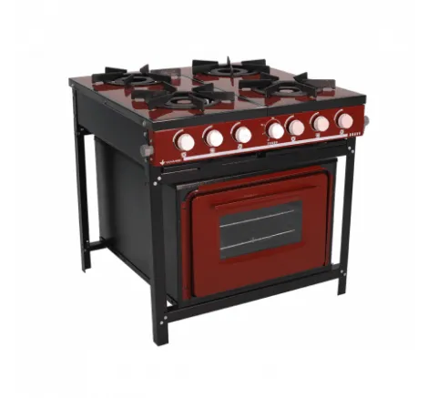 Fogão Venâncio 4 Bocas Baixa Pressão com Forno - Linha Bravo Vermelho (BR4BFVR)