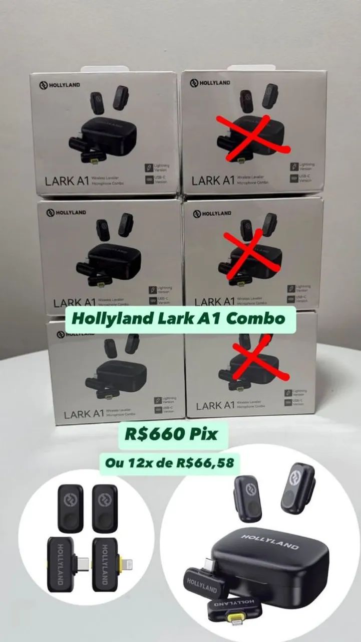 Hollyland Lark A1 Combo - Microfone sem fio