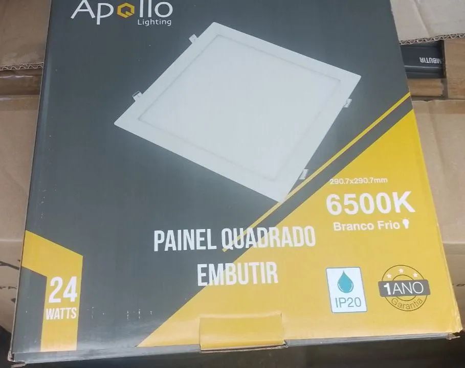 Painel LED Quadrado Embutir 24W 6500K Branco Frio