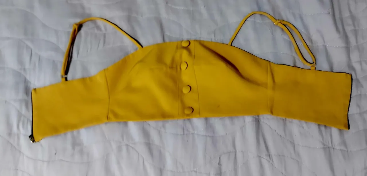 Dois cropped um amarelo e verde ambos tendo o mesmo preço