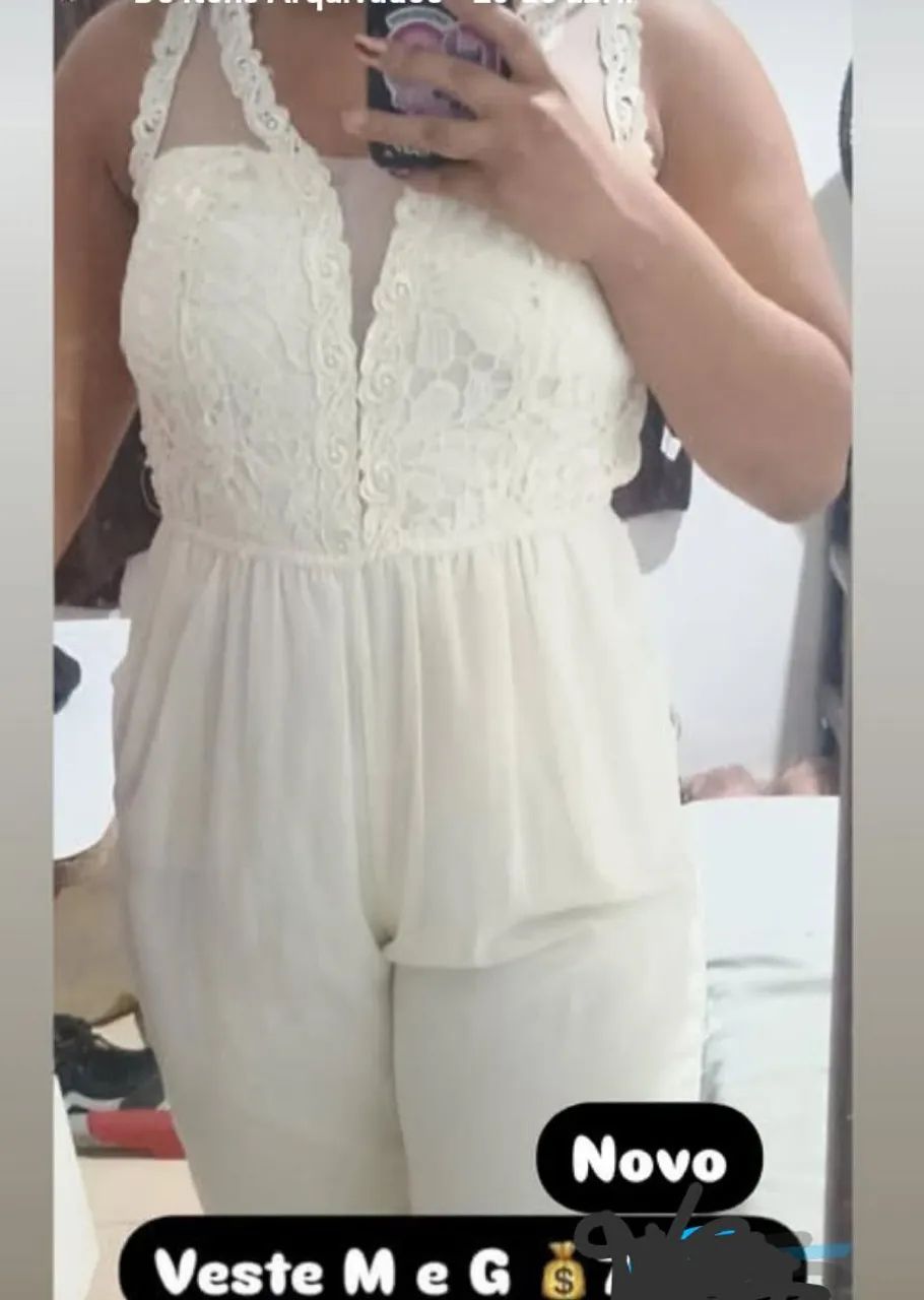 Macacão Branco Elegante