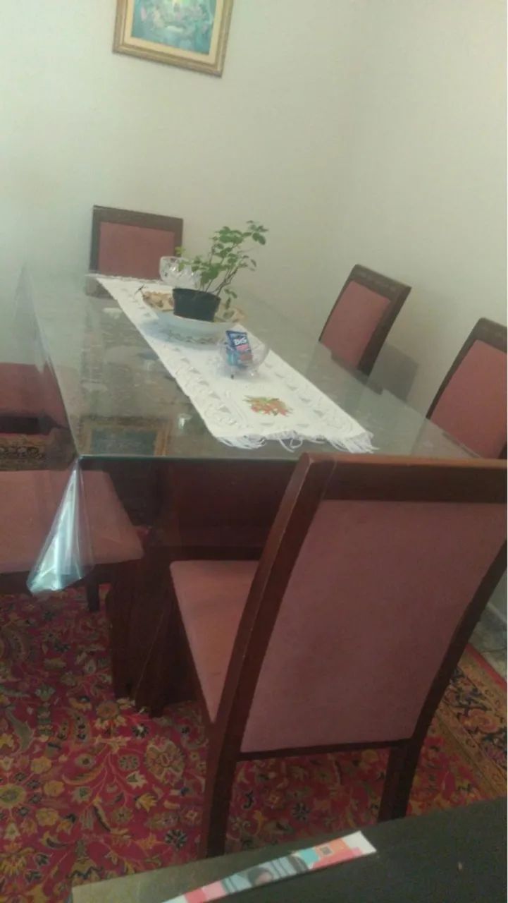 Mesa de Jantar 6 Cadeiras tampa de vidro - Foto 3