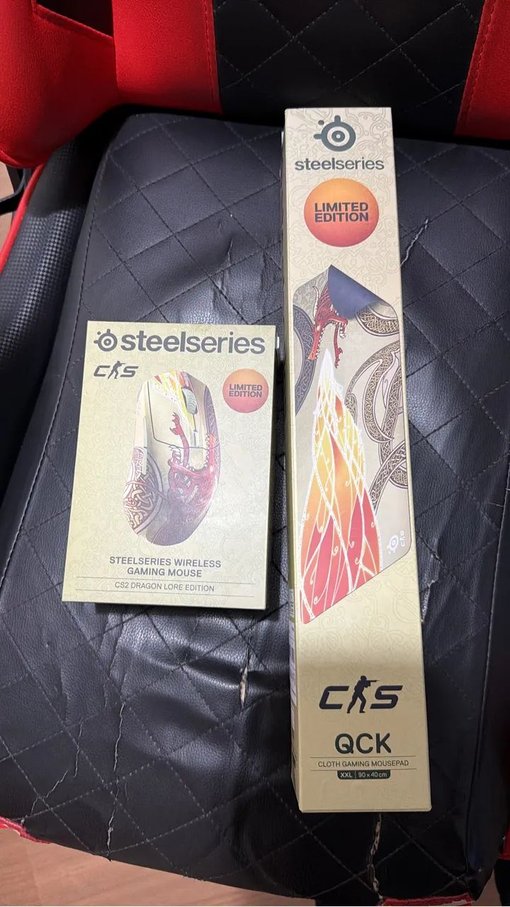 Mouse e mousepad steelseries edição limitada cs2