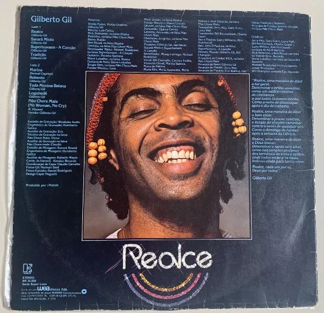 LP Gilberto Gil Realce 1979 Vinil Original - Foto 2