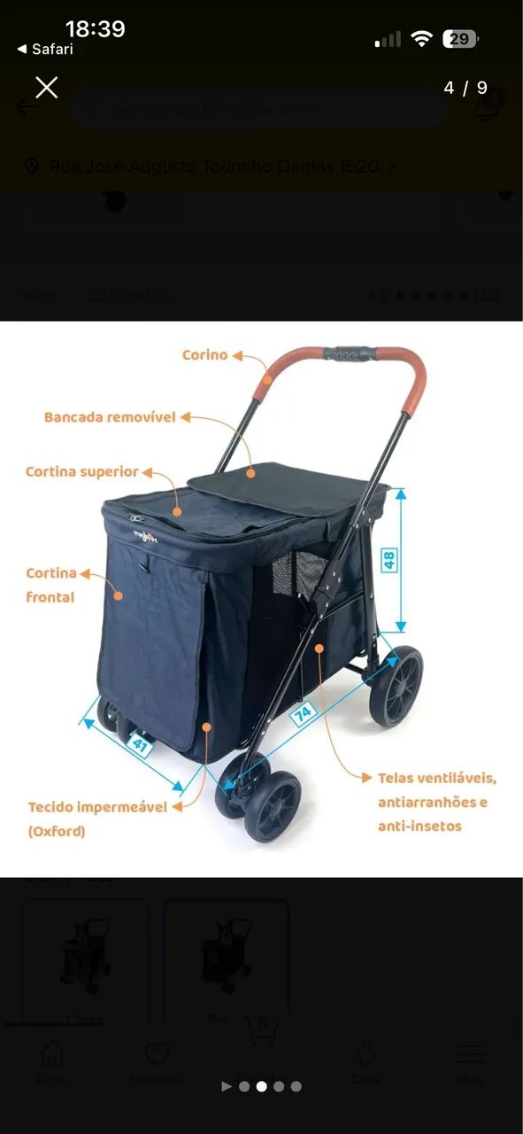 Carrinho para cachorro grande (NOVO) - Foto 2