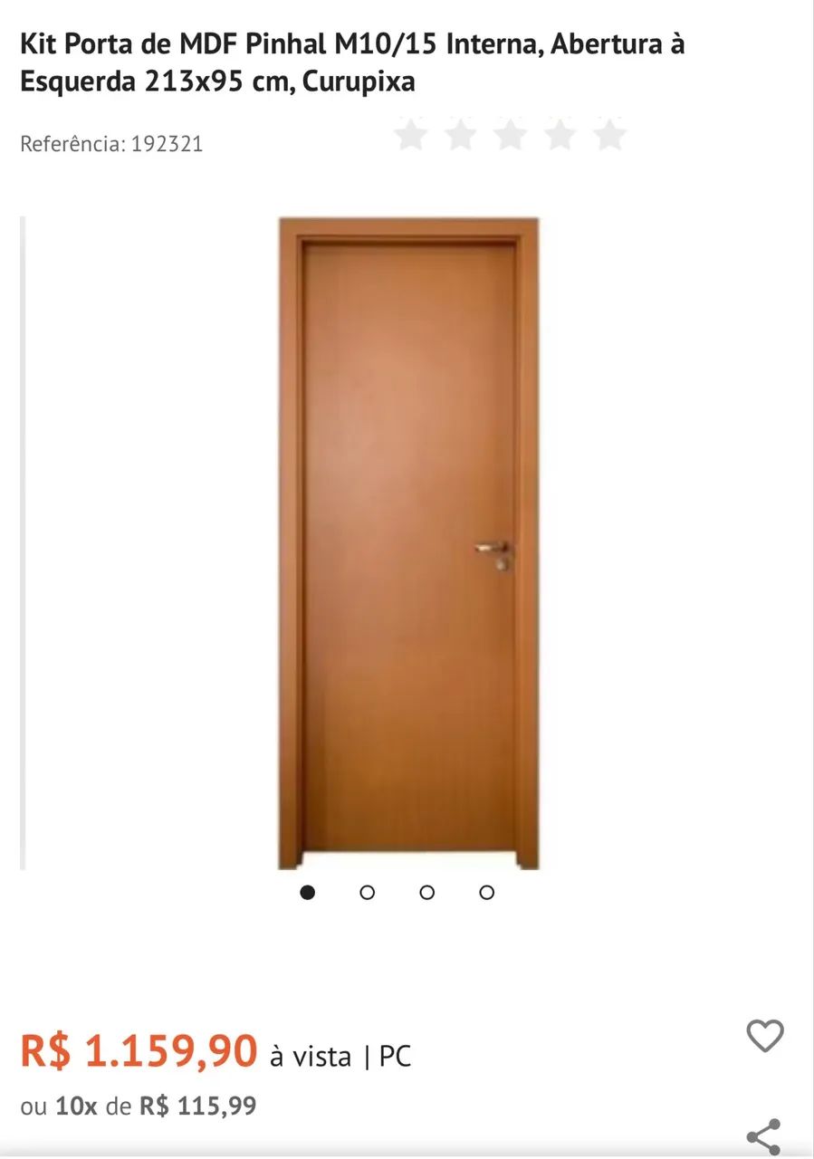 Kit porta mdf pinhal65685590304385121