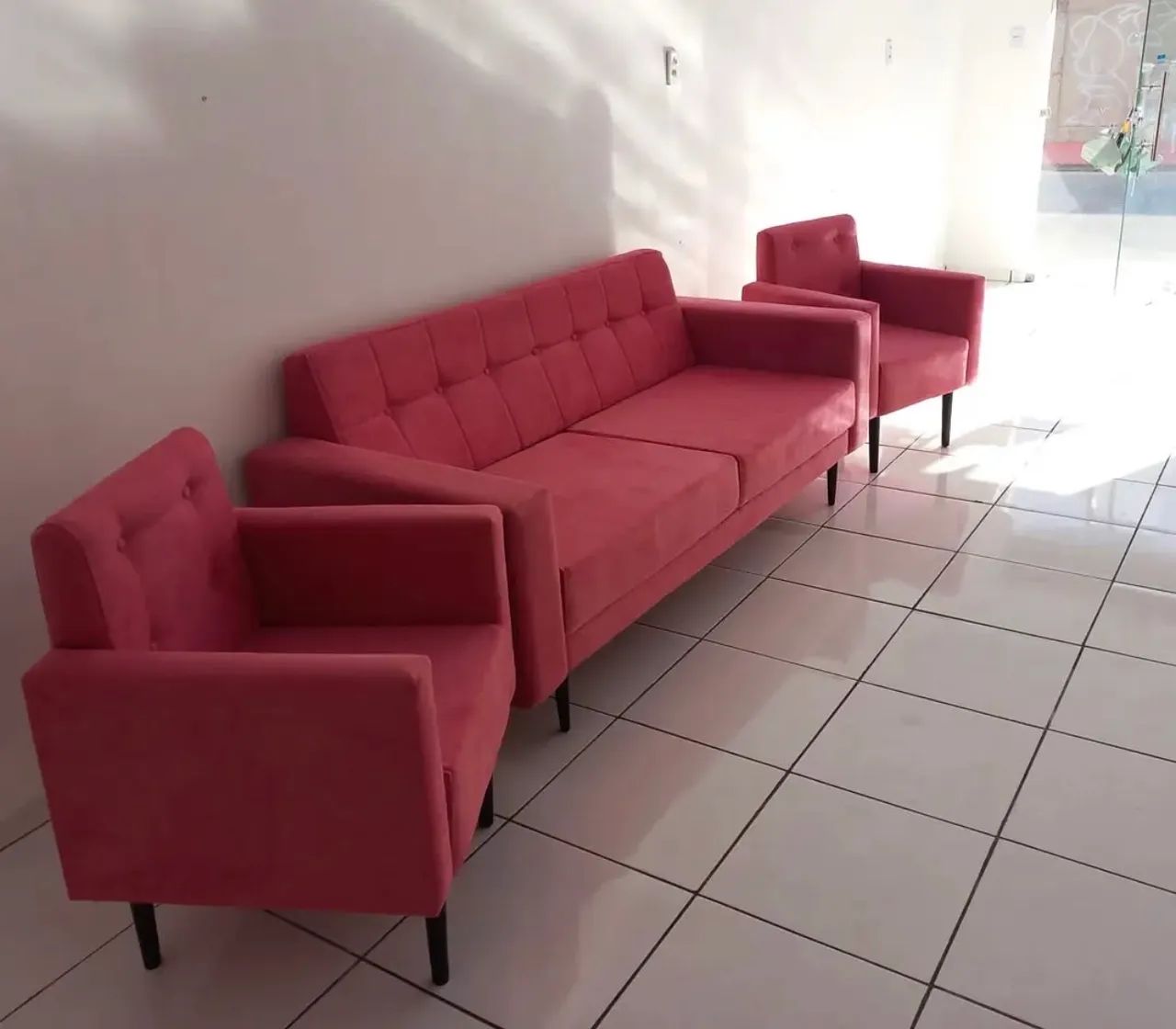 Poltronas + Sofá de tecido 