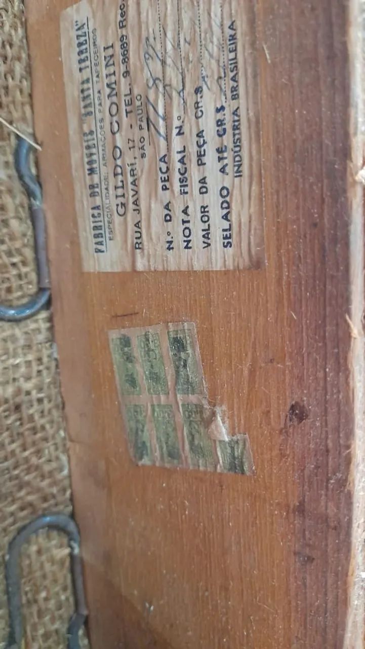 Jogo de Sofá Anos 50 em Madeira de Lei (Original com Selo) - Foto 4