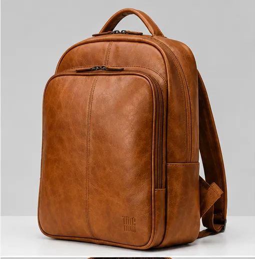 Mochila de Couro Legítimo - cor Marrom - Foto 5