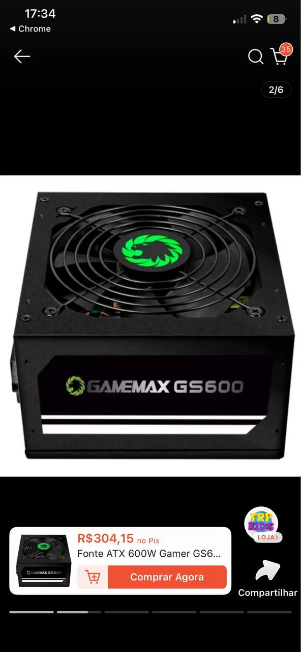 Fonte 600W Gamemax