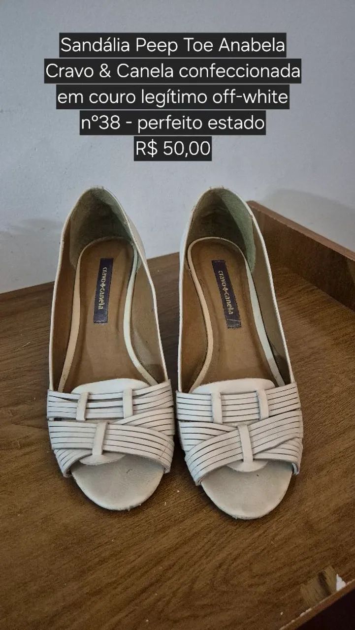 Peep Toe Cravo e Canela 38 - Foto 2
