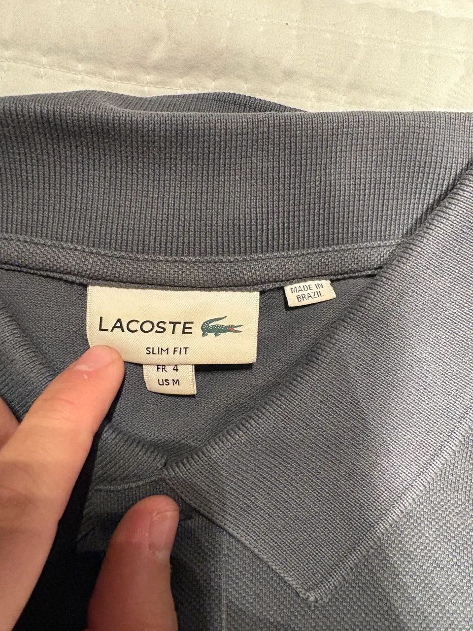 Polo Lacoste slim fit cinza  - Foto 4