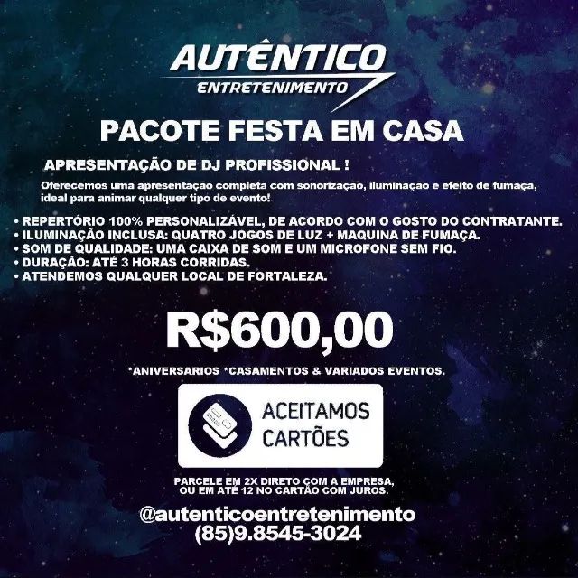 SERVIÇO DE DJ COM SOM E ILUMINAÇÃO 