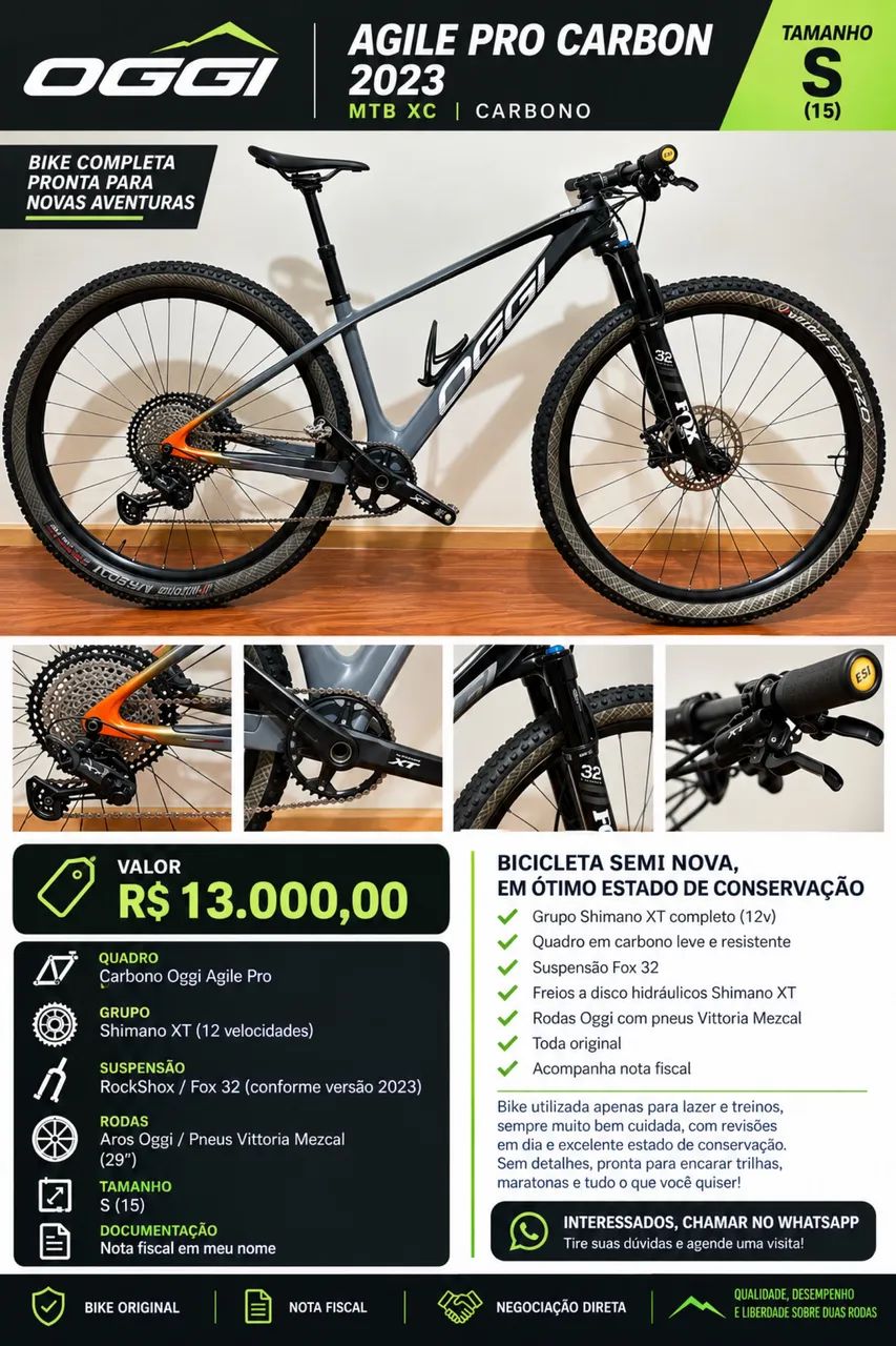 Bicicleta Oggi Agile Pro Carbon 2023 XT
