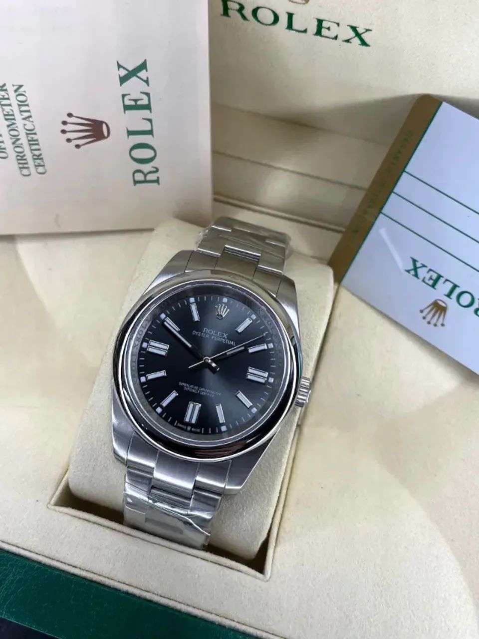 Relógio ROLEX AUTOMÁTICO- OYSTER MOSTRADOR PRETO  - Foto 4