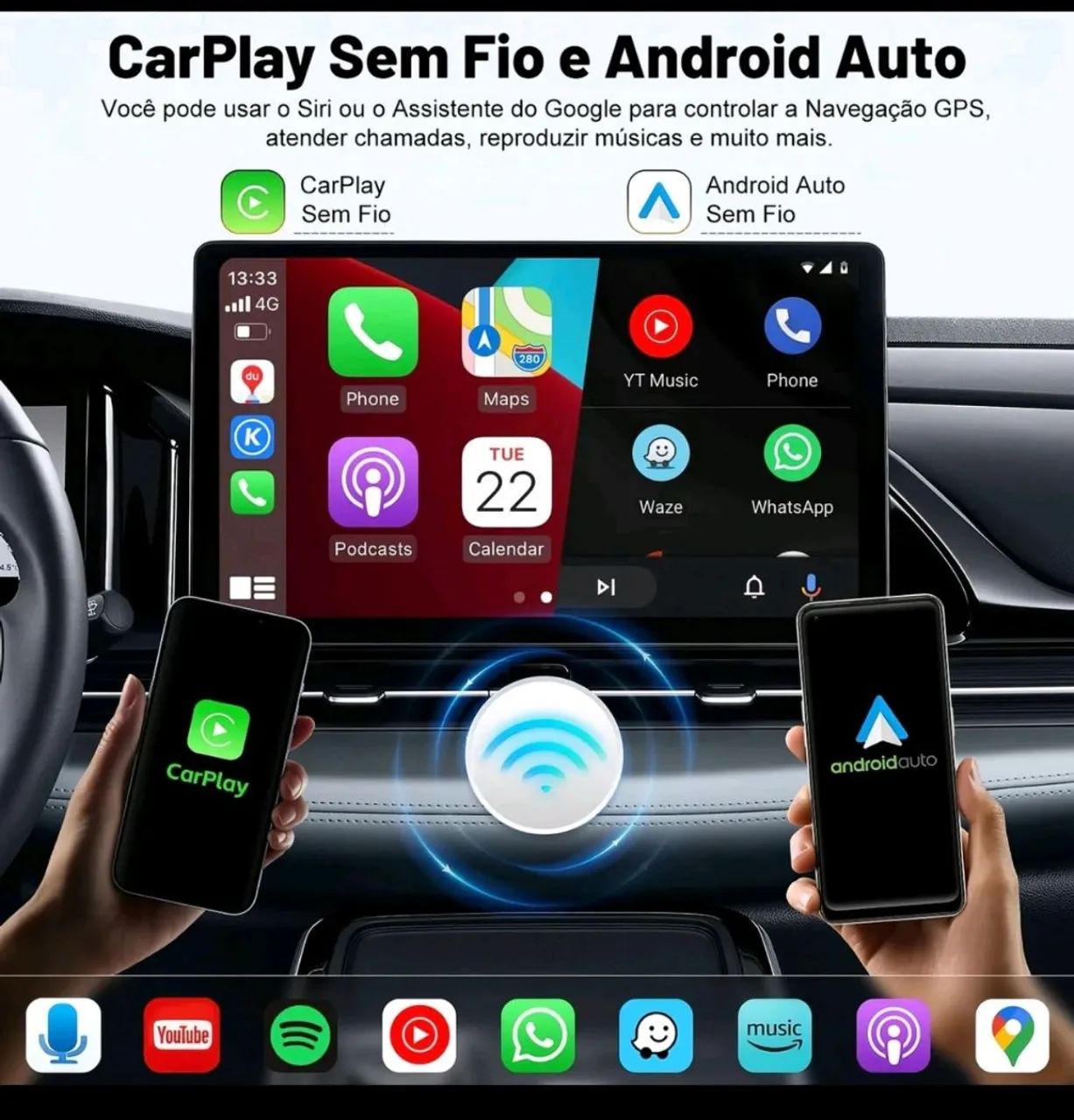 Carplay sem fio 7 polegadas  - Foto 3