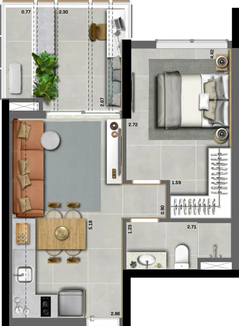 PLANTA 44m²