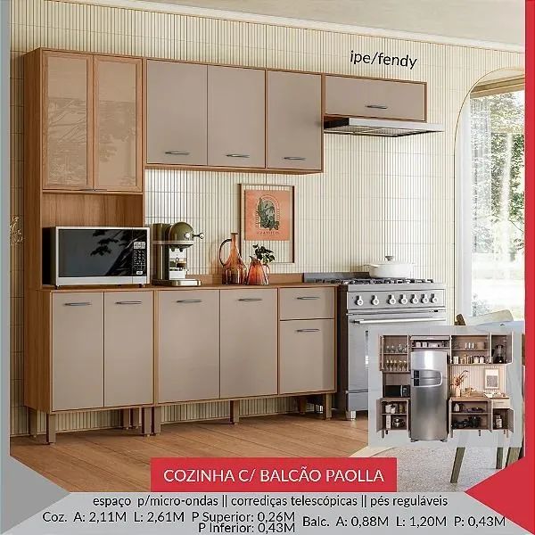 COZINHA PAOLLA 4 PEÇAS 