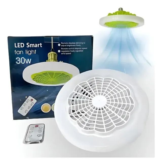 Luminária Ventilador Led Smart Light Com Controle 30w E27 Branco