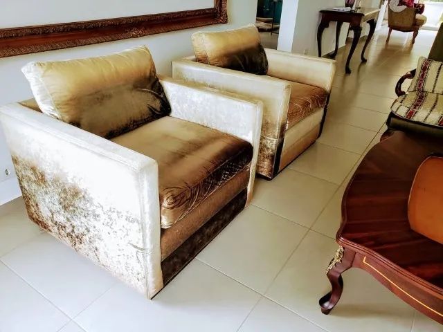 Poltronas Com Tecido Donatelli Veludo Alemão Design (o Par) - Foto 4