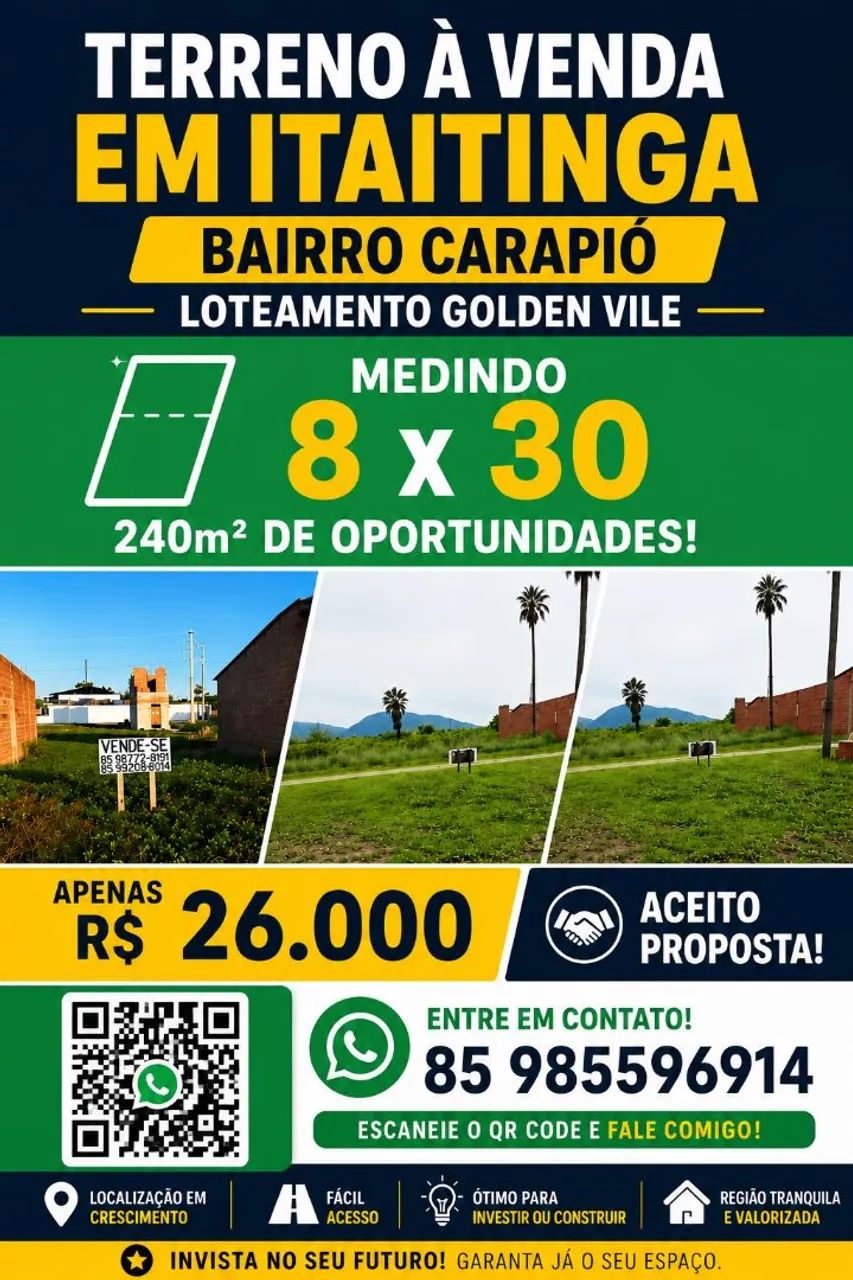 Ótimo terreno itaitinga Aceito proposta 