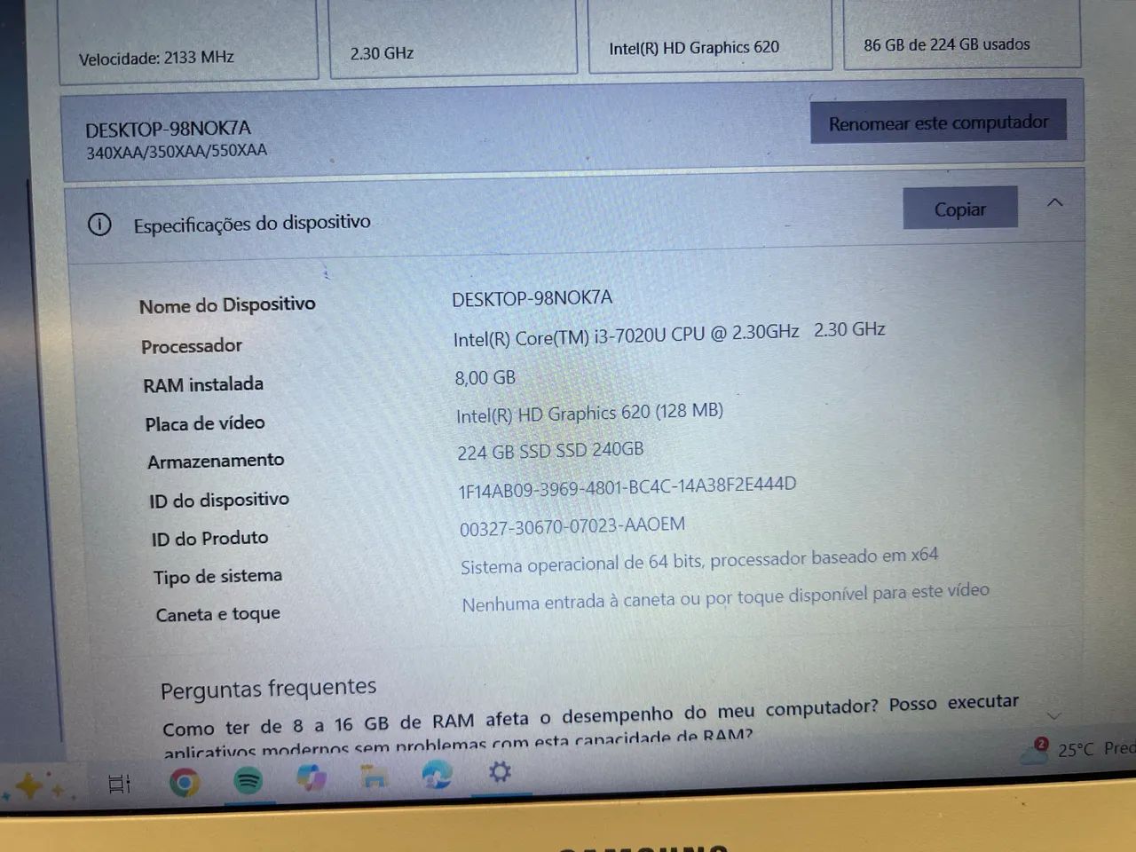 Notebook Samsung i3 7gen - Foto 5