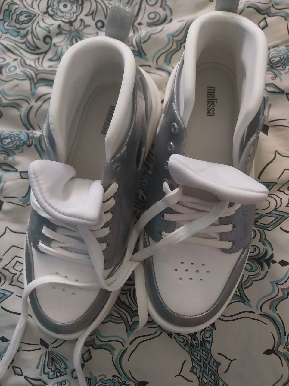 Tênis melissa branco e prata 37 - Foto 3