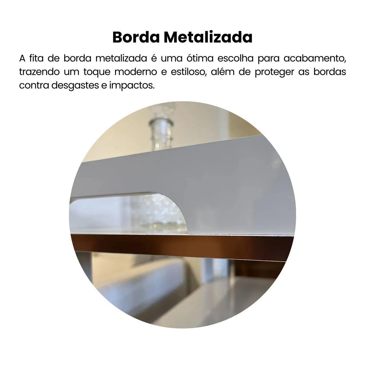Aparador Bar Artely Rosé 1 Prateleira Rodízios Funcionais MDF - Off White<br> - Foto 3
