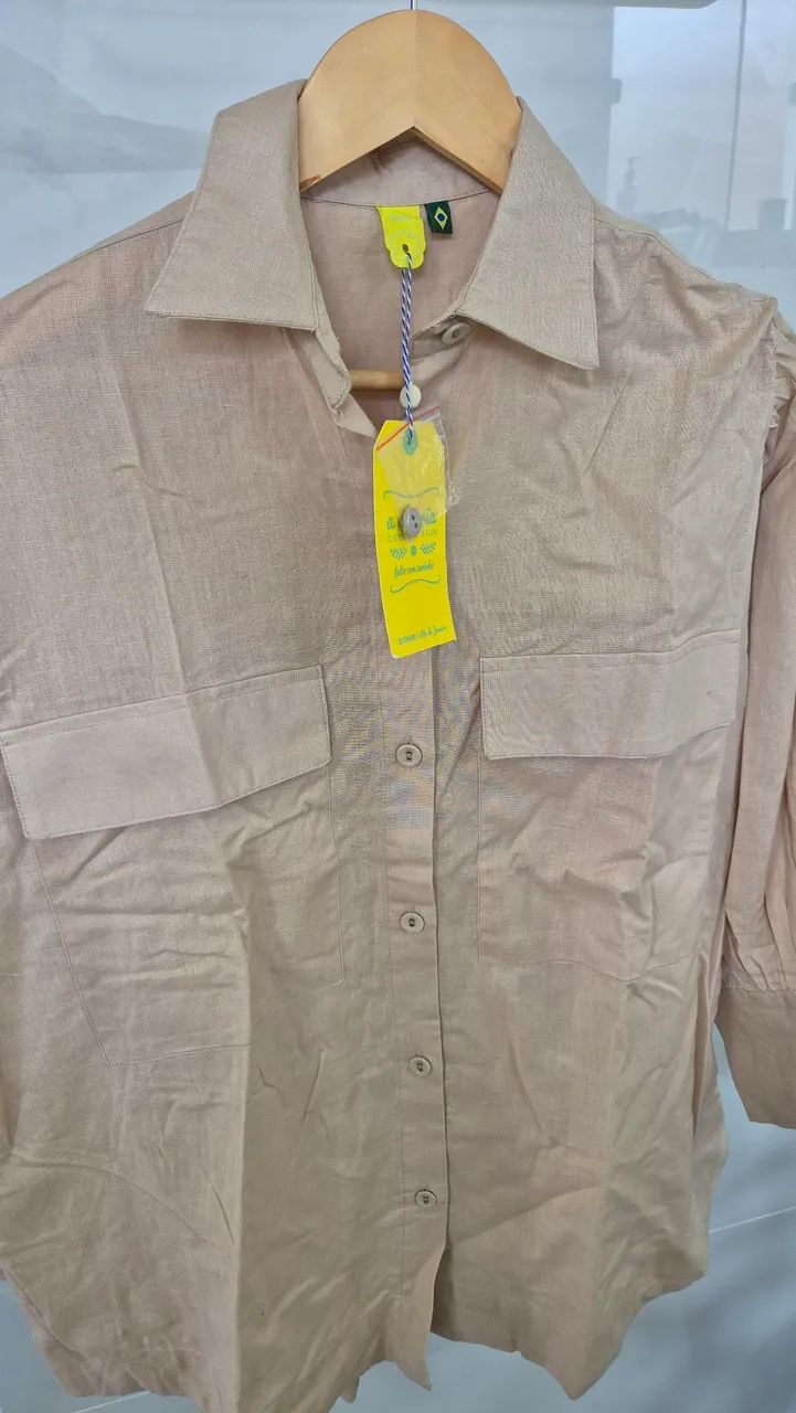 Camisa Bege Souk MANGA longa FARM