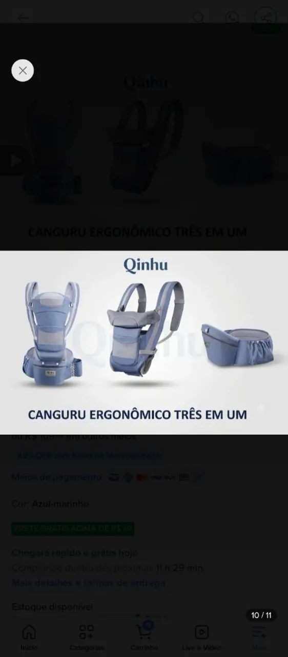 Vendo este canguru NOVO. R$ 70 - Foto 4