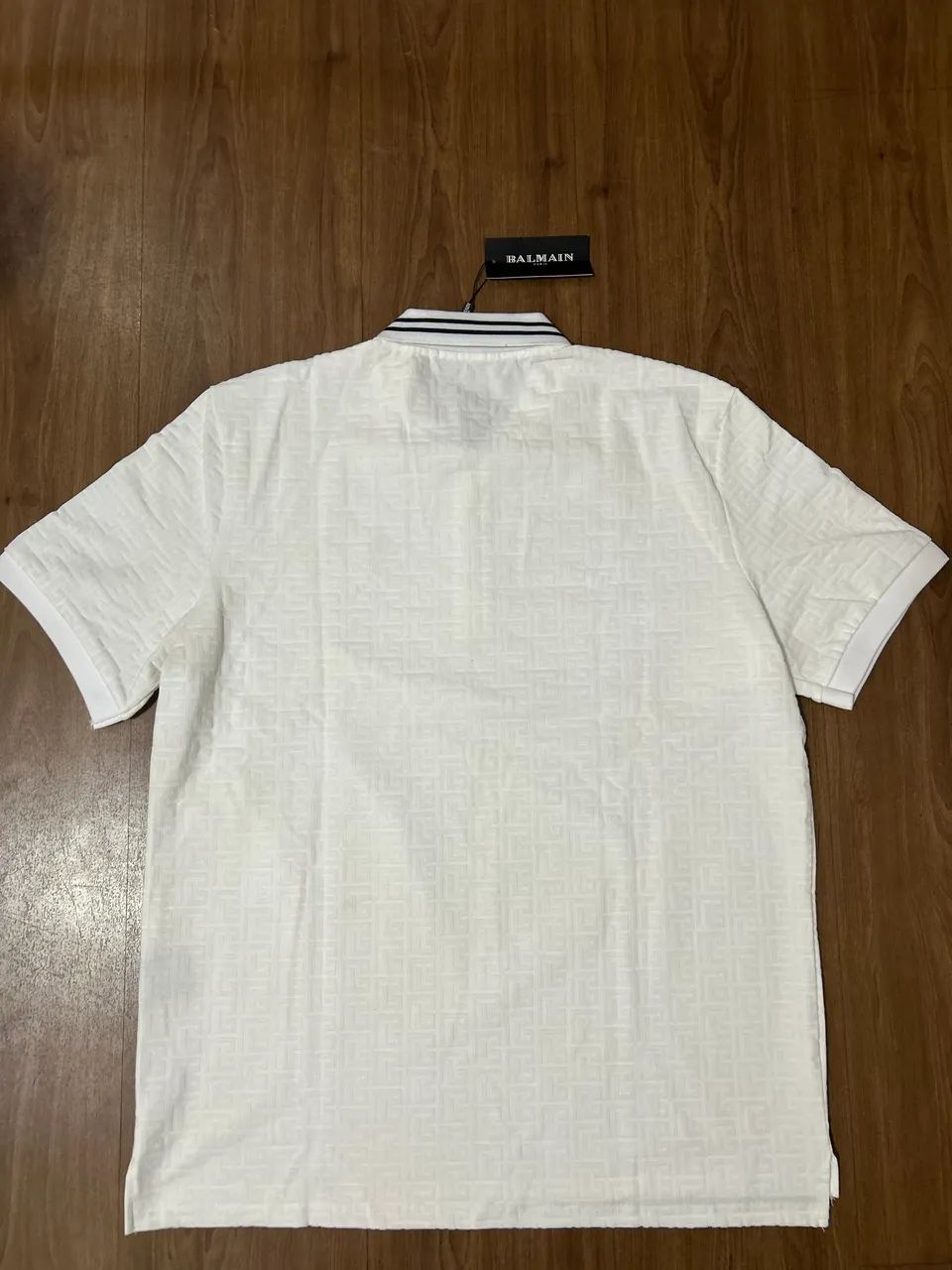 Camisa Polo zíper Balmain texturizada  - Foto 3