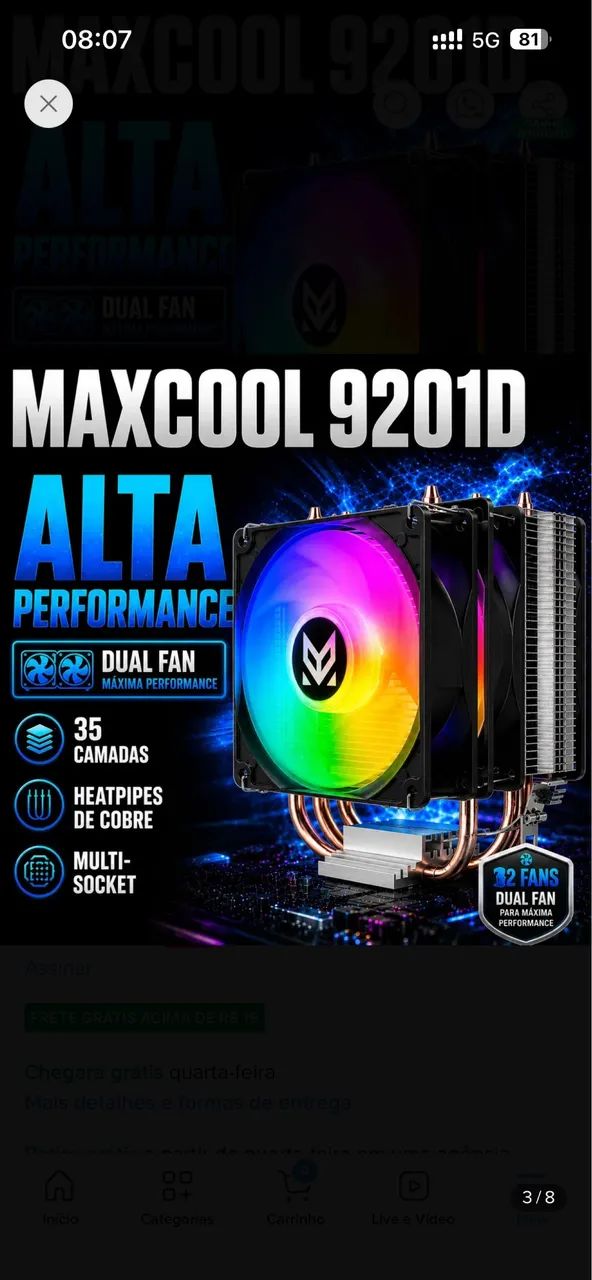 CPU Cooler Rainbow + 4 fans rainbow