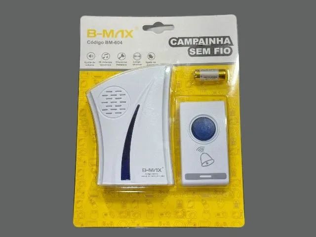 Kit Campainha Sem Fio B-MAX Original - Ideal para Casa e Escritório