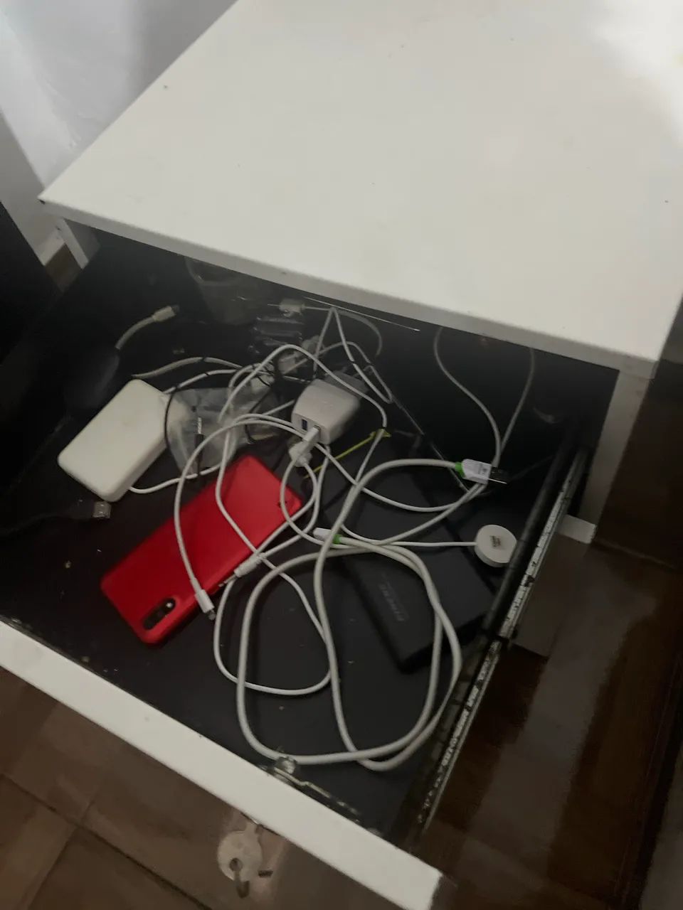 Gaveteiro/Armário de Escritório Branco com Chave e 3 Gavetas