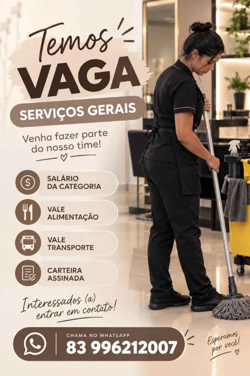 VAGA DE EMPREGO SERVIÇOS GERAIS 