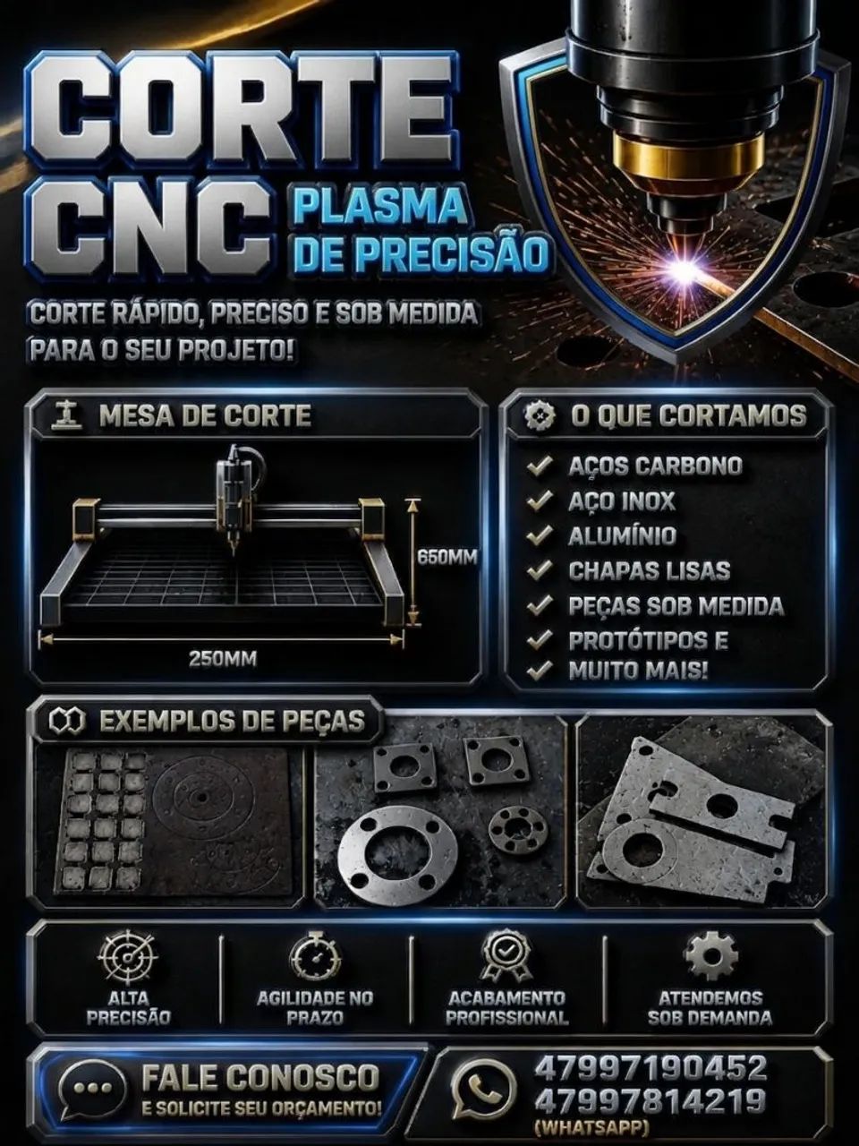 Corte a plasma CNC (Corte de precisão) 