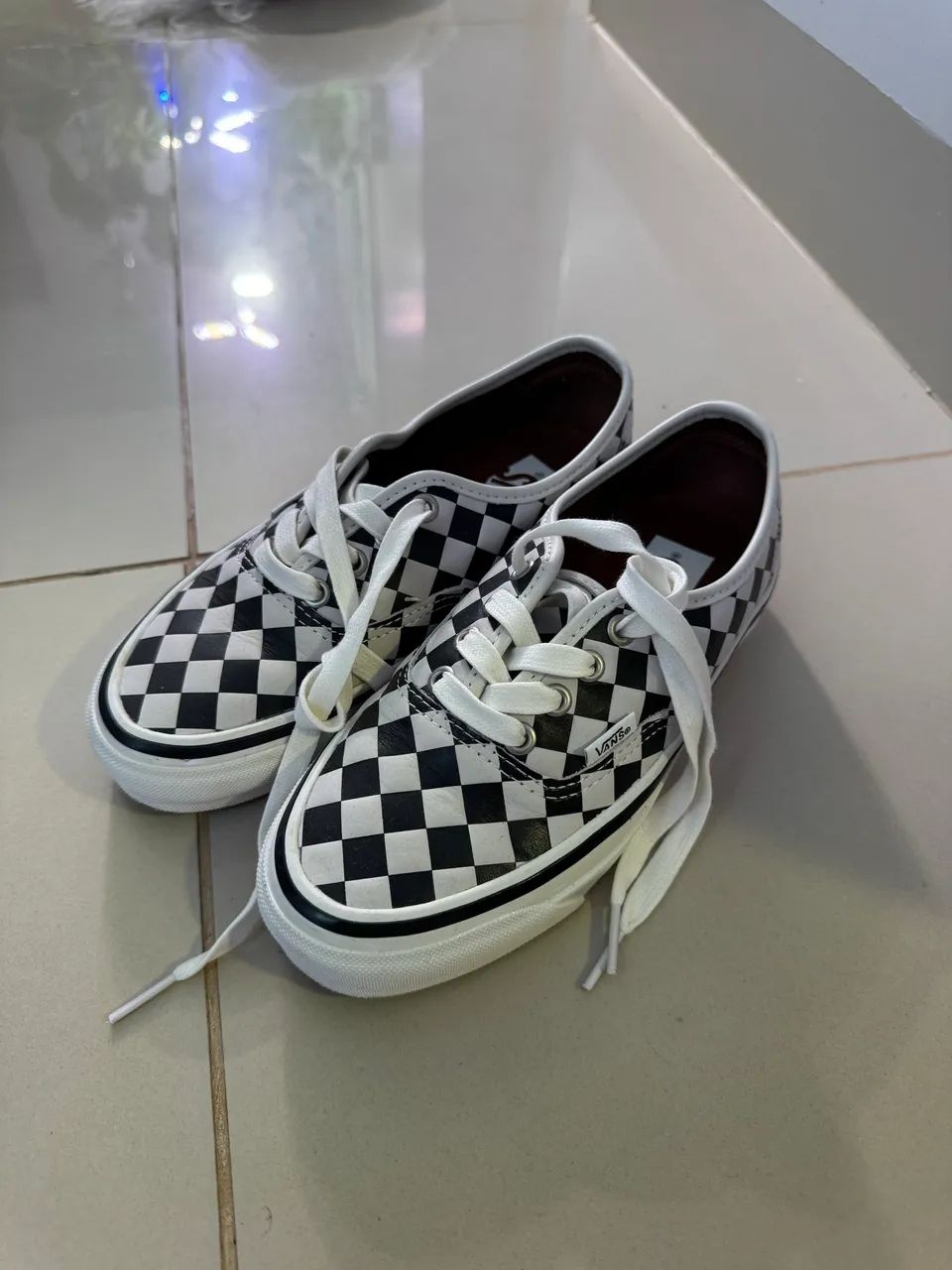 Vans TÊNIS AUTHENTIC DIAMOND CHECK BLACK WHITE - Foto 5