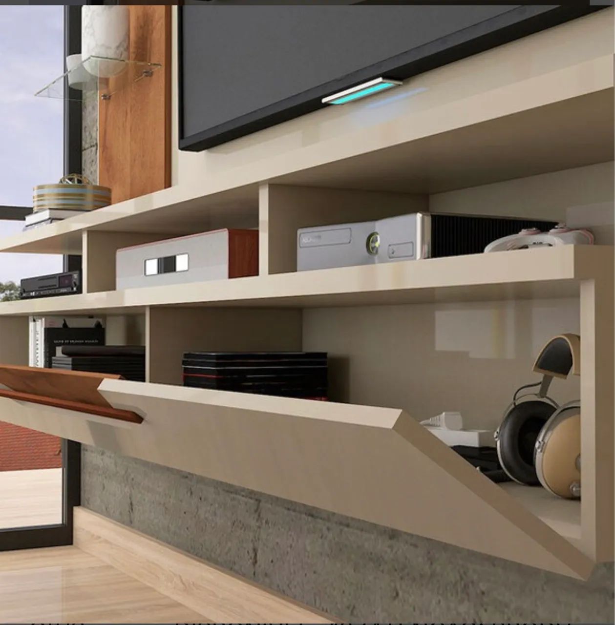 Painel Home com Led e Detalhe em Cobre - Foto 2
