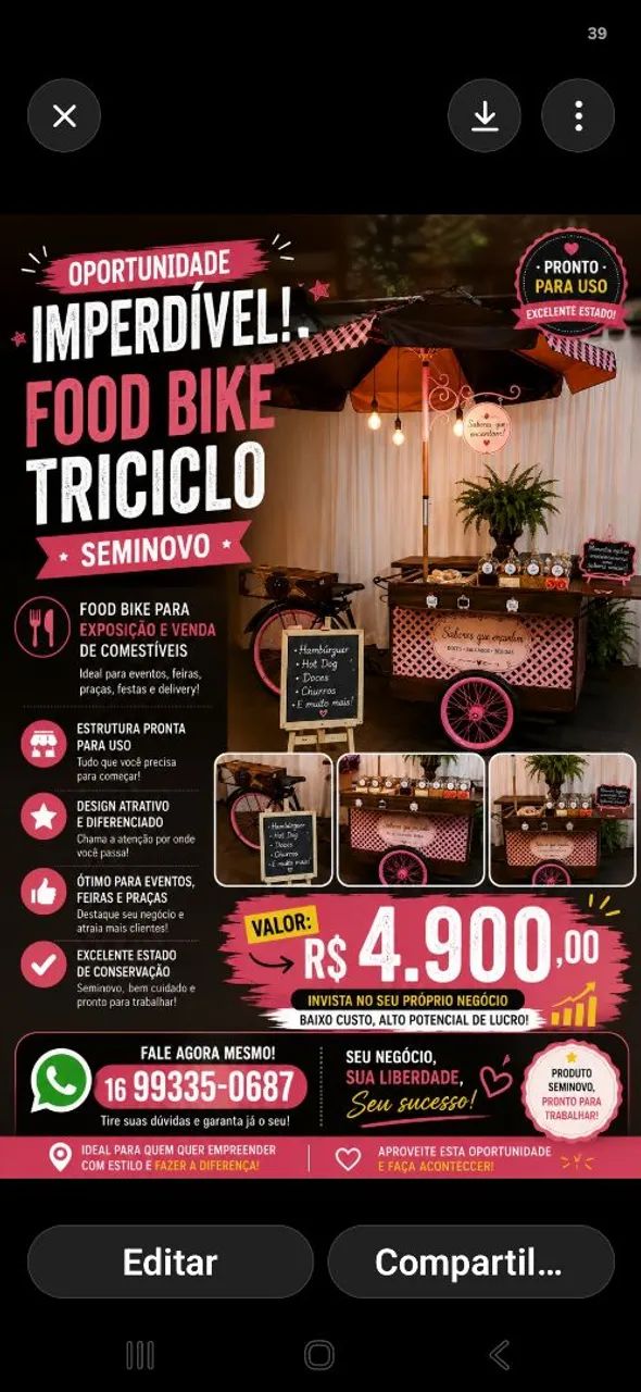 FOOD BIKE TRICICLO 