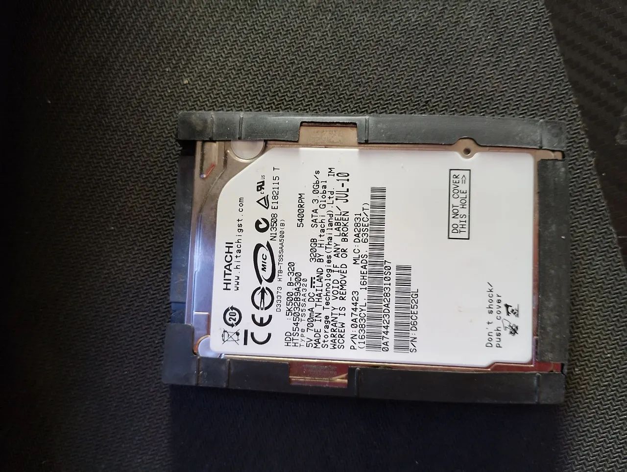 HD 320 GB funcionando