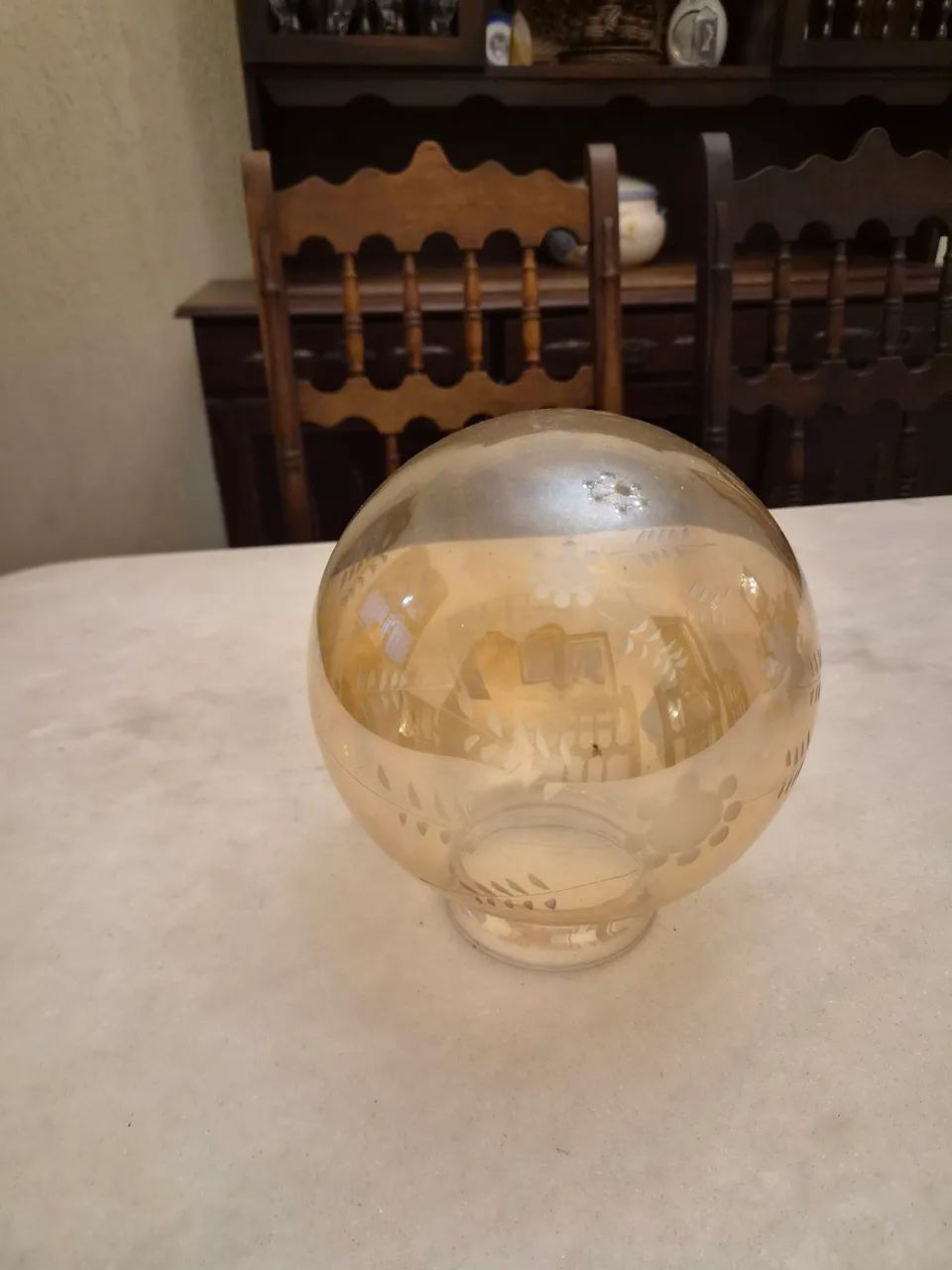 Cúpula em vidro cor âmbar 