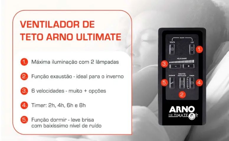 Ventilador de Teto Arno, Ultimate, com 3 Pás e Controle Remoto VX12 220v - Foto 3
