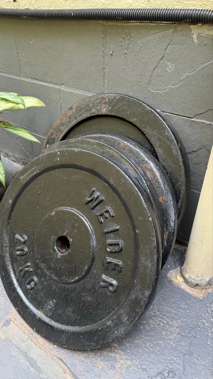 Anilha Vazada De Ferro Fundido Pintada 25kg 20kg 15kg - Foto 2