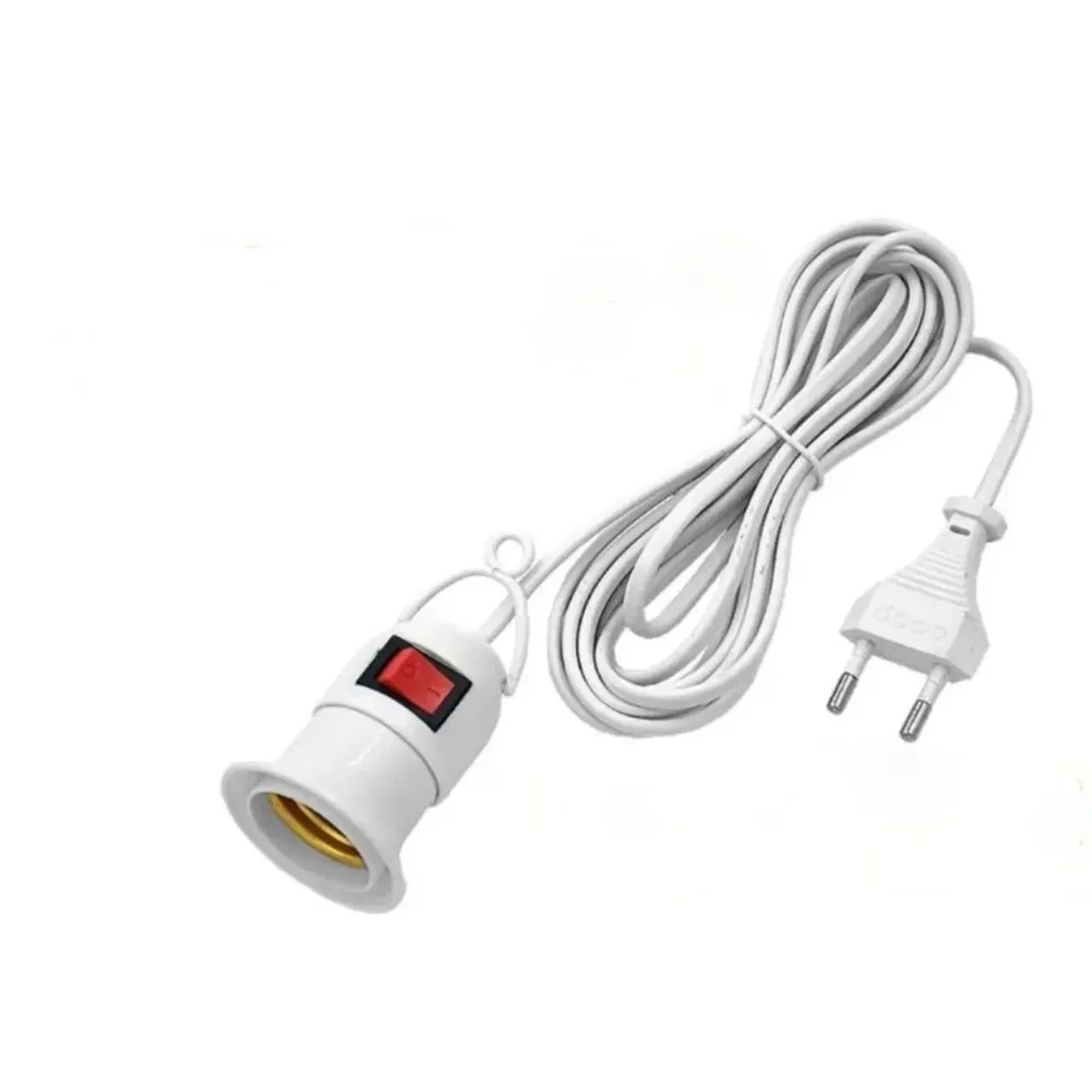 Extensão para lâmpada com boquilha E27 e interruptor