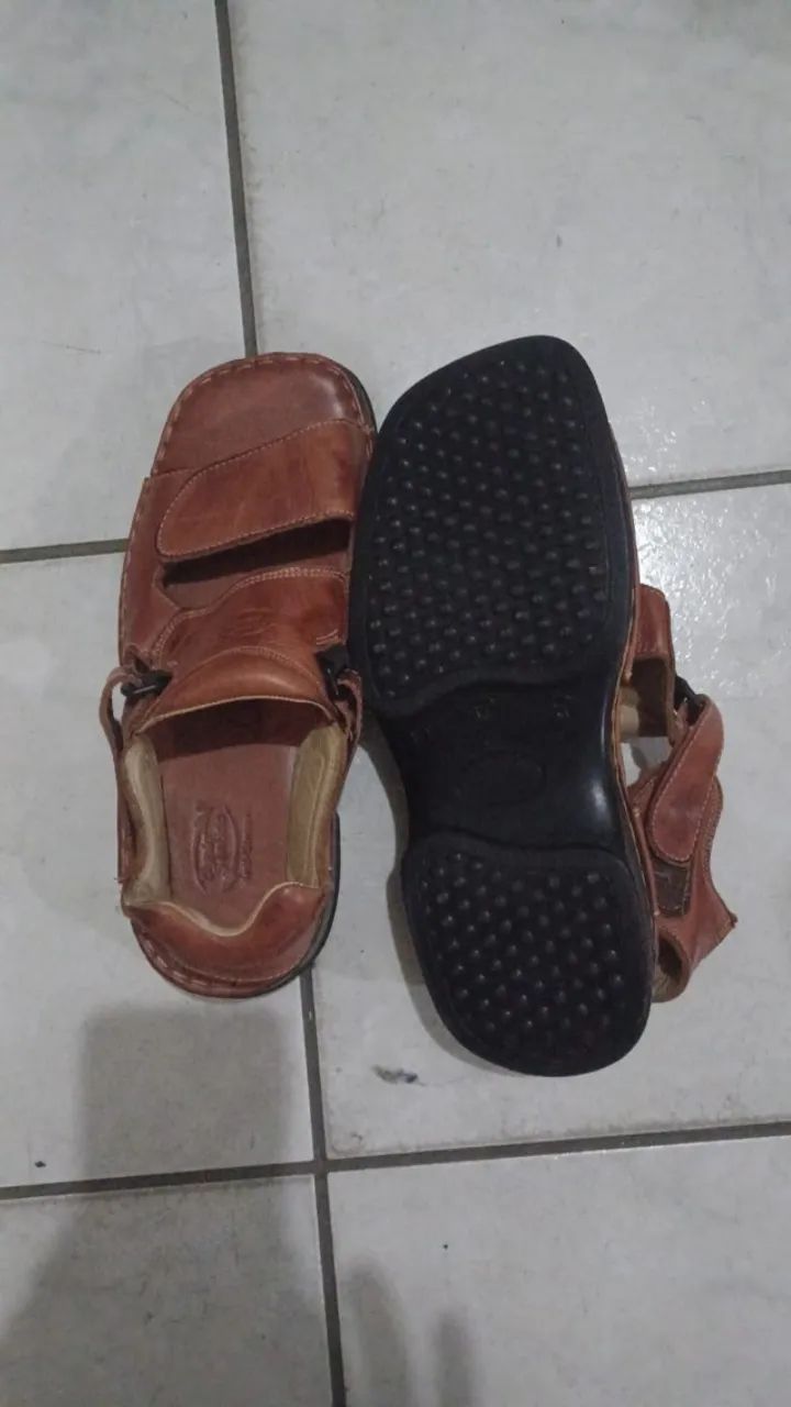 SANDÁLIA MASCULINA COURO - Foto 2