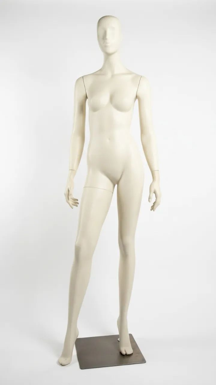 Manequim branco feminino perna removivel